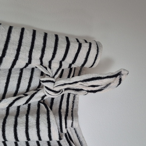 Madewell Texture & Thread Wrap Top With Waist Tie Textured Cotton Striped Large - Picture 4 of 5